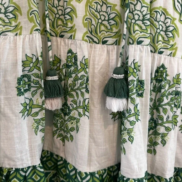 CELINA MOON Green and White Floral Sundress - Picture 2 of 4
